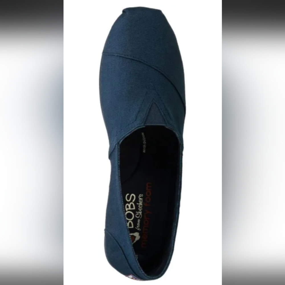 Bobs Navy Plush Slip Ons